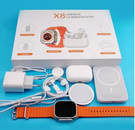 KIT RELOJ X8 Ultra -AUDIFONOS -BATERIA